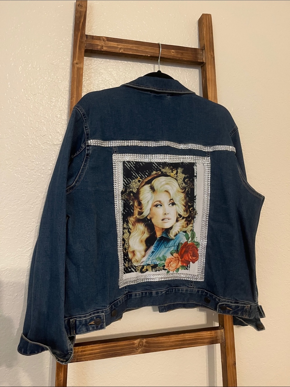 Custom Dolly Parton denim jacket